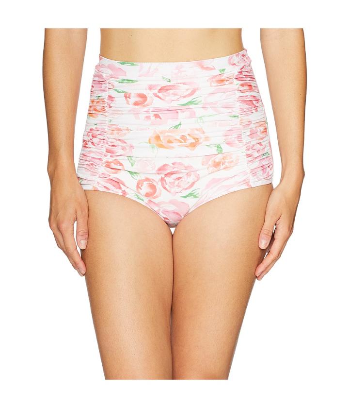 Unique Vintage Monroe Bottom (white/pink Floral) Women's Swimwear