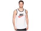 Nike Ace Logo Tank Top (white/black/university Red) Men's Sleeveless