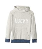 Lucky Brand Kids Long Sleeve Cross Neck Pullover Hoodie (big Kids) (grey Heather) Boy's Sweatshirt