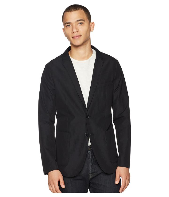 Calvin Klein Seersucker Packable Blazer (black) Men's Jacket