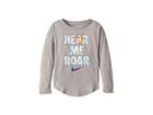 Nike Kids Hear Me Roar Modern Long Sleeve Tee (little Kids) (dark Grey Heather) Girl's Clothing