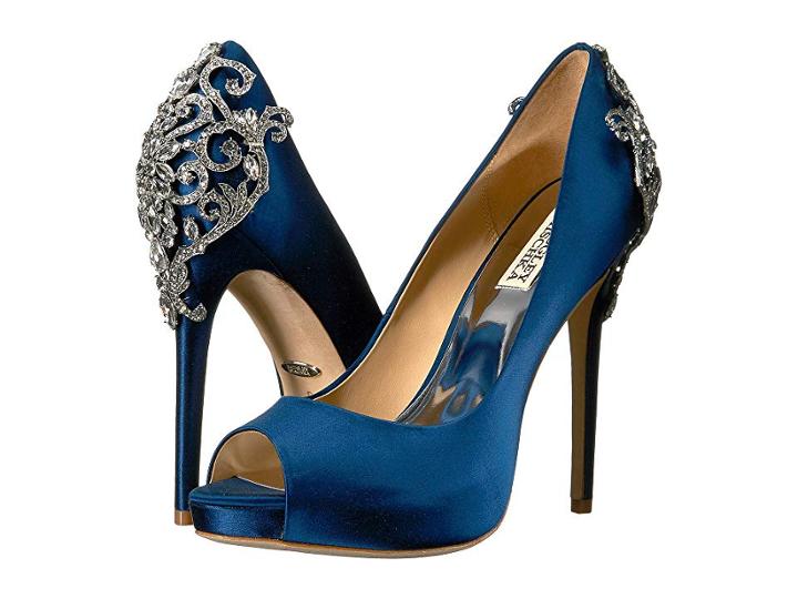 Badgley Mischka Karolina (navy Satin) Women's Shoes