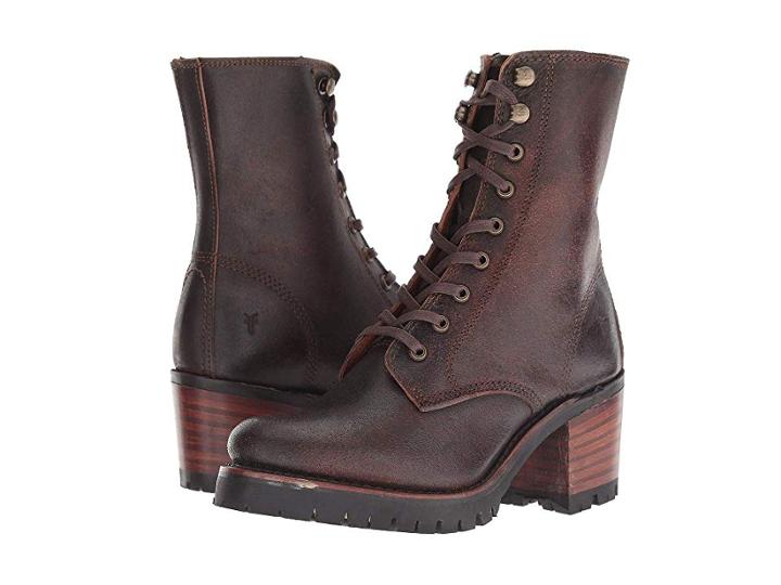 Frye Sabrina Moto Lace-up (chocolate) Women's Lace-up Boots