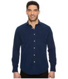 Polo Ralph Lauren Striped Poplin Brownstone Long Sleeve Sport Shirt (eastside Royal) Men's Clothing