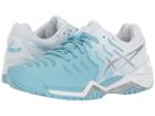 Asics Gel-resolution 7 (porcelain Blue/silver/white) Women's Tennis Shoes