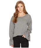 Kensie Cozy Fleece Sweatshirt Ks0k3606 (heather Ash) Women's Sweatshirt