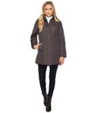 Kc Collections Hooded Triangle Quilted Walker W/ Adjustable Waist (steel) Women's Coat