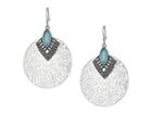 Guess Filigree Disc With Stone Drop Earrings (silver/blue) Earring