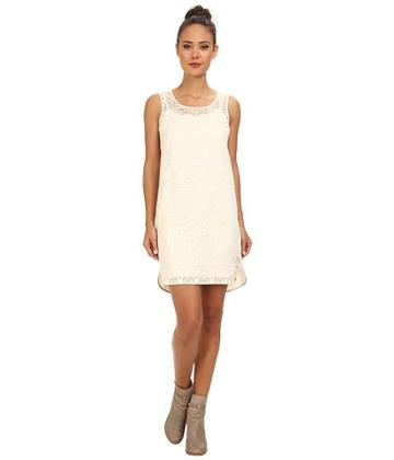 Ivy & Blu Maggy Boutique Sleeveless Lace Front Solid Back (ivory) Women's Dress