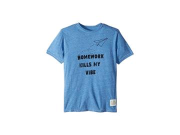 The Original Retro Brand Kids Homework Kills My Vibe Streaky Tri-blend Tee (big Kids) (streaky Royal) Boy's T Shirt