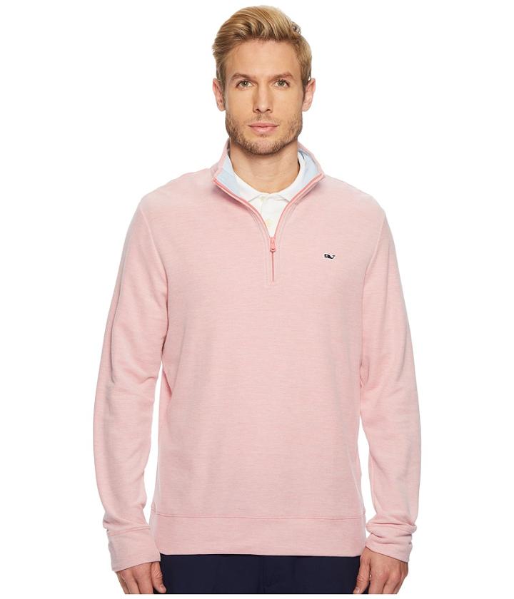 Vineyard Vines Saltwater 1/4 Zip Pullover (jetty Red) Men's Clothing