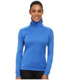 Hot Chillys Peach Roll T-neck (vivid Blue) Women's Long Sleeve Pullover