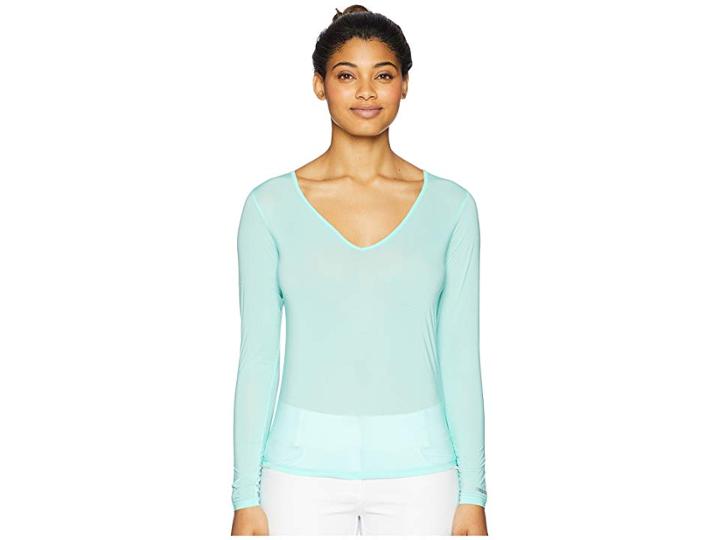 Jamie Sadock Sunsense(r) Long Sleeve Layering Top (mermaid) Women's Long Sleeve Pullover