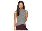 Lamade Percy Sleeveless Mock Neck (black/cream Stripe) Women's Clothing