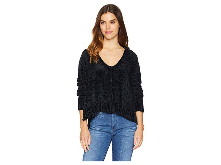 Show Me Your Mumu Hug Me Crop Sweater (black Chenille) Women's Sweater