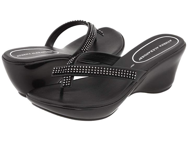 Athena Alexander Roxi (black) Women's Wedge Shoes