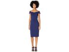 Nicole Miller Structured Heavy Jersey Twist Off Shoulder Dress (navy) Women's Dress