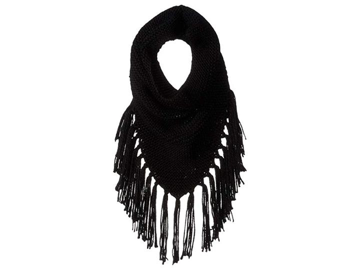 Steve Madden Triangle Snood With Fringe (black) Scarves