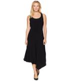 Anne Klein Scoop Neck Seamed Asymmetrical Hem Dress (black) Women's Dress
