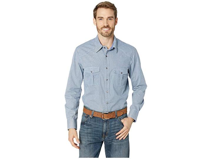 Rock And Roll Cowboy Long Sleeve Snap B2s7009 (blue) Men's Clothing