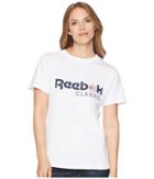 Reebok Graphic Tee (white/collegiate Navy) Women's T Shirt