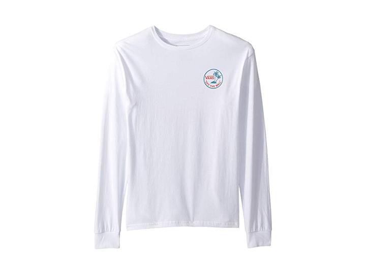 Vans Kids Mini Dual Palm Long Sleeve T-shirt (big Kids) (white) Boy's T Shirt