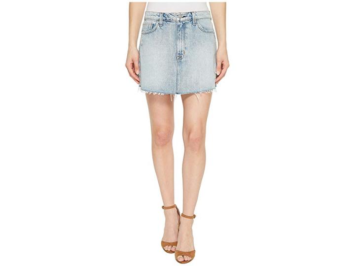 Hudson Jeans Vivid Denim Mini Skirt W/ Raw Hem In High Dry (high/dry) Women's Skirt