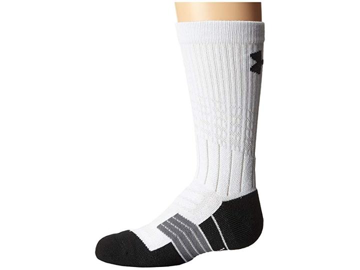 Under Armour Ua Unrivaled Crew (big Kid) (white) Men's Crew Cut Socks Shoes