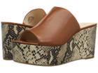 Nine West Kelsawn Platform Wedge Slide Sandal (dark Hazel Two-tone Calf) Women's Wedge Shoes