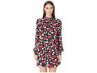 Kate Spade New York Dashing Beauty Vintage Fleur Crepe Dress (black) Women's Dress