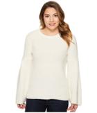 Vince Camuto Specialty Size Petite All Over Rib Bell Sleeve Sweater (antique White) Women's Sweater