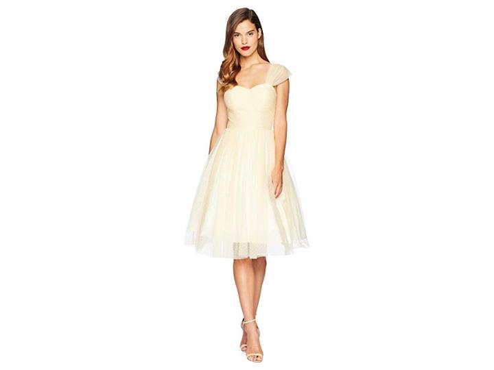 Unique Vintage Garden State Mesh Cocktail Dress (buttercup Yellow) Women's Dress