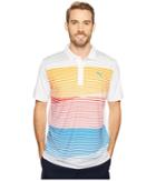 Puma Golf Levels Polo Pwrcool (bright White/vibrant Orange) Men's Short Sleeve Knit