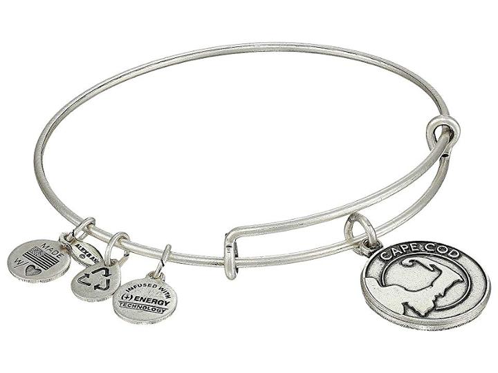 Alex And Ani Cape Cod Charm Bangle (rafaelian Silver Finish) Bracelet