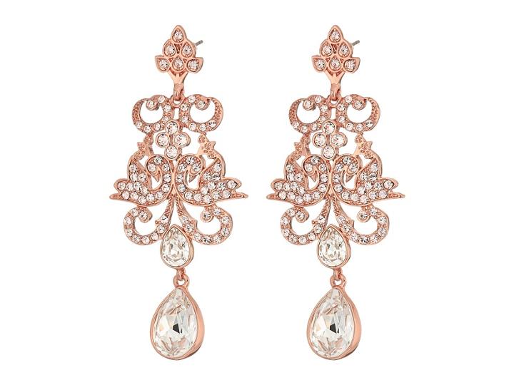 Nina Art Nouveau Chandelier Statement Earrings (rose Gold/silk Swarovski) Earring