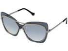 Balenciaga Ba0087 (dark Ruthenium Metal/silver Flash/smoke) Fashion Sunglasses