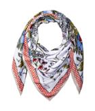 Vince Camuto Wild Flowers Twill Square Scarf (white Multi) Scarves