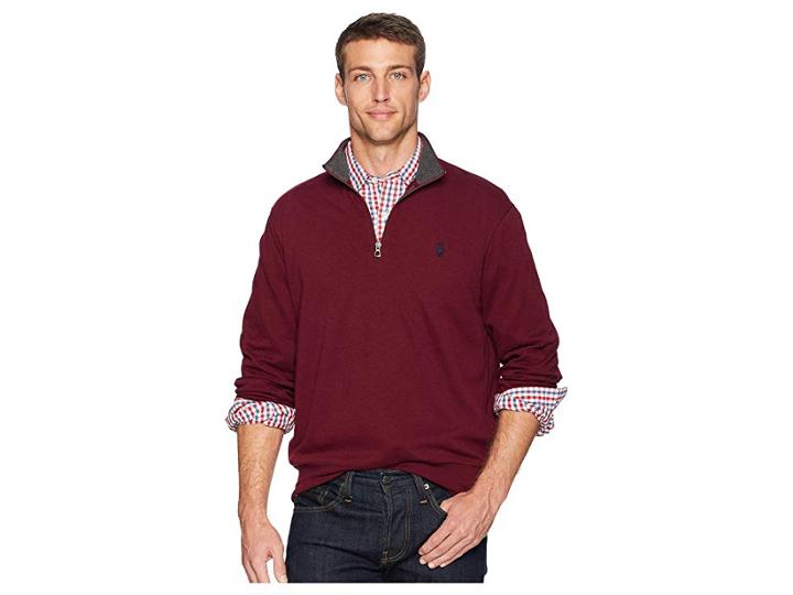 Polo Ralph Lauren Double Knit Pullover (classic Wine) Men's Clothing