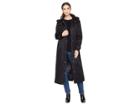 Calvin Klein Classic Hooded Raincoat (black) Women's Coat