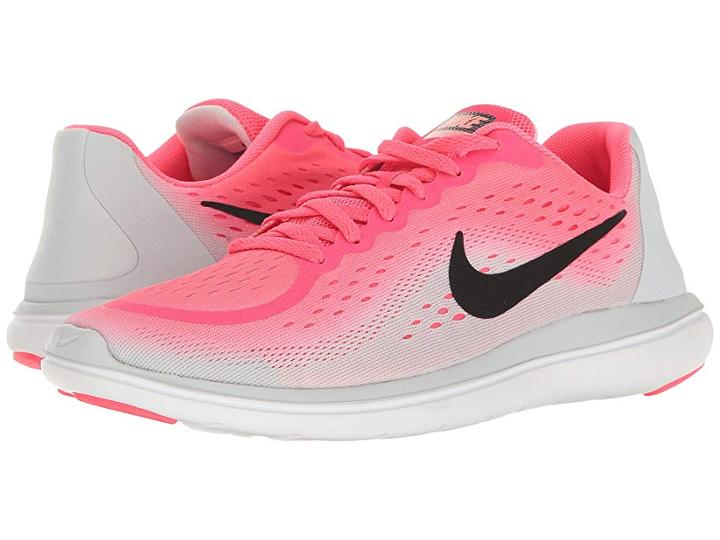 Nike Kids Flex Rn 2017 (big Kid) (racer Pink/black/pure Platinum/lava Glow) Girls Shoes