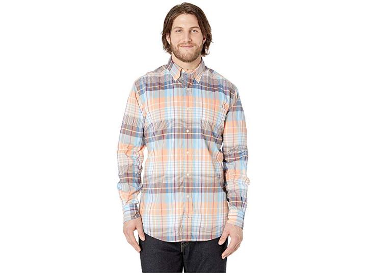Nautica Big & Tall Big Tall Casual Plaid (guava Punch) Men's Clothing