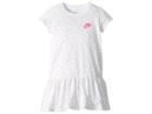 Nike Kids Dot Print Dress (little Kids) (white) Girl's Clothing