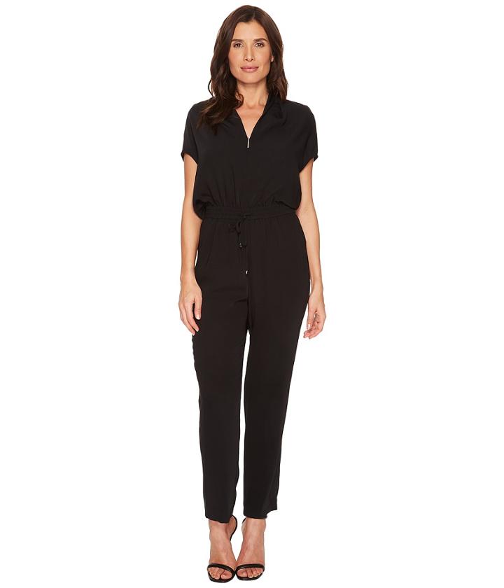 Lauren Ralph Lauren Cady Short Sleeve Jumpsuit (polo Black) Women's Jumpsuit & Rompers One Piece