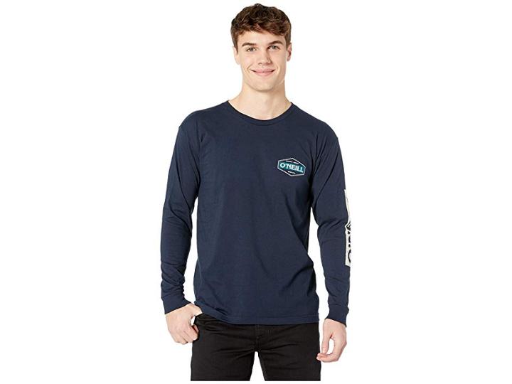 O'neill The Goods Long Sleeve Screen Tee (navy) Men's T Shirt