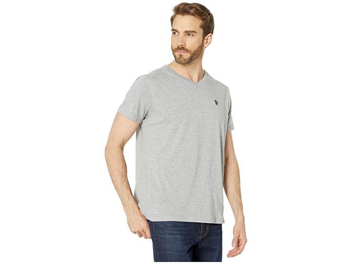 U.s. Polo Assn. V-neck Tee (heather Gray) Men's Clothing