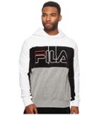 Fila Baggio Hoodie (white/black/varsity Heather) Men's Sweatshirt