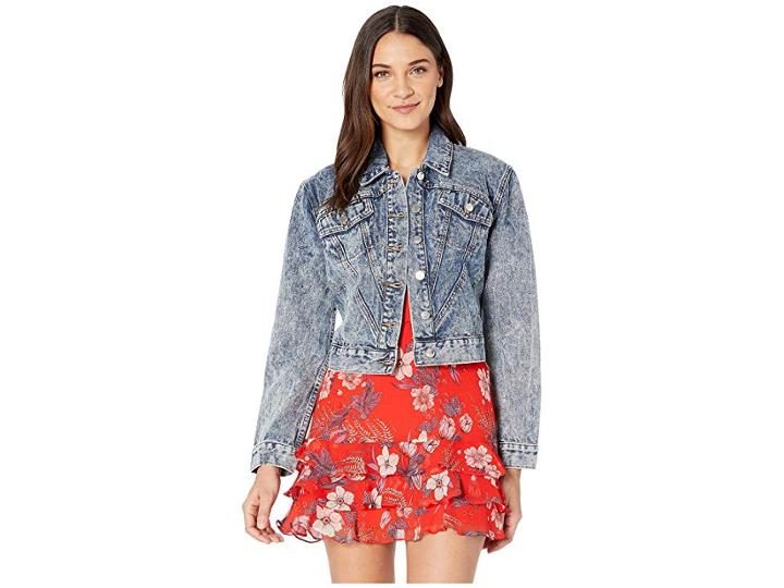 Juicy Couture Acid Wash Studded Denim Jacket (beverly Acid Wash) Women's Clothing