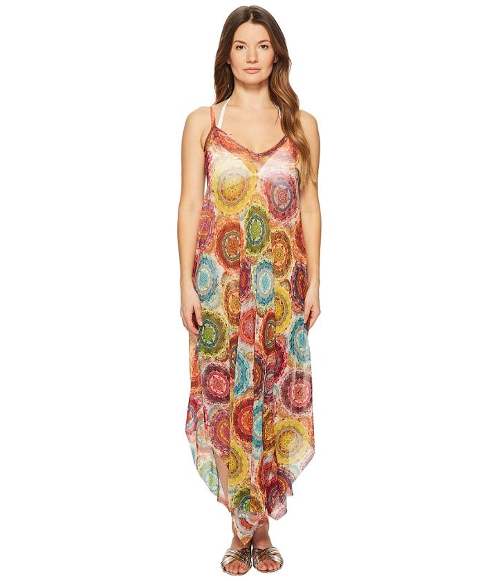 Fuzzi Printed Oversized Dress Cover-up (lima) Women's Swimwear