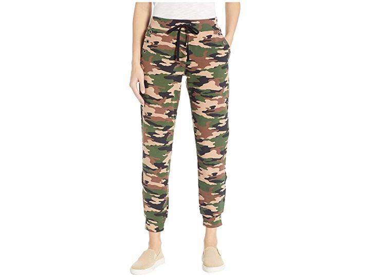 Bebe Open Side Slit Joggers (camo Print) Women's Casual Pants
