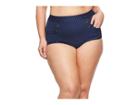 Unique Vintage Plus Size Mrs. Cooper Bottom (navy/ivory Pin Dot) Women's Swimwear